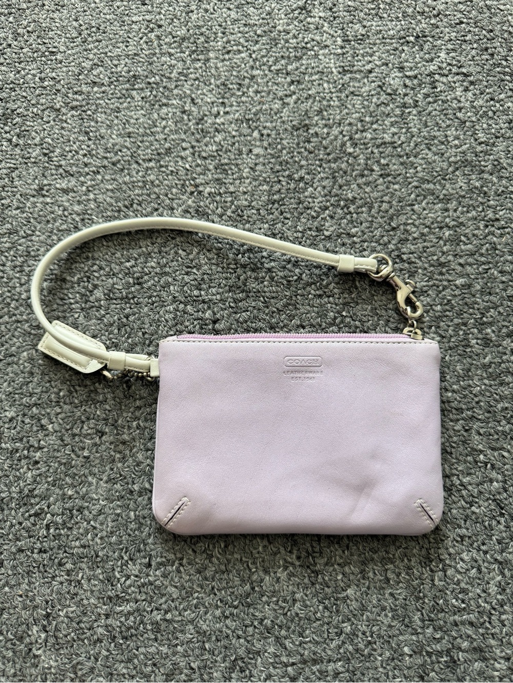 vintage Coach lavender leather wristlet